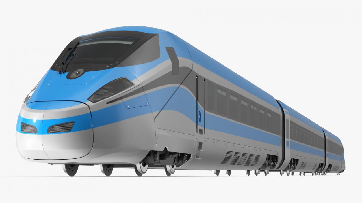 3D High Speed Train Blue