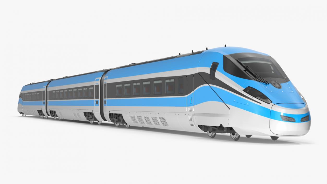 3D High Speed Train Blue