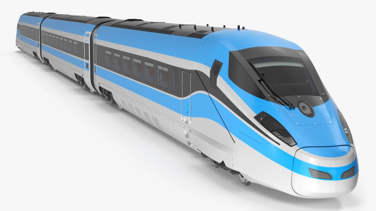 3D High Speed Train Blue