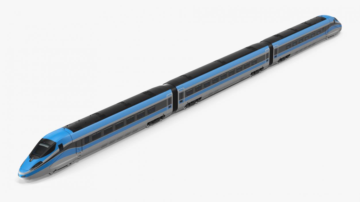 3D High Speed Train Blue