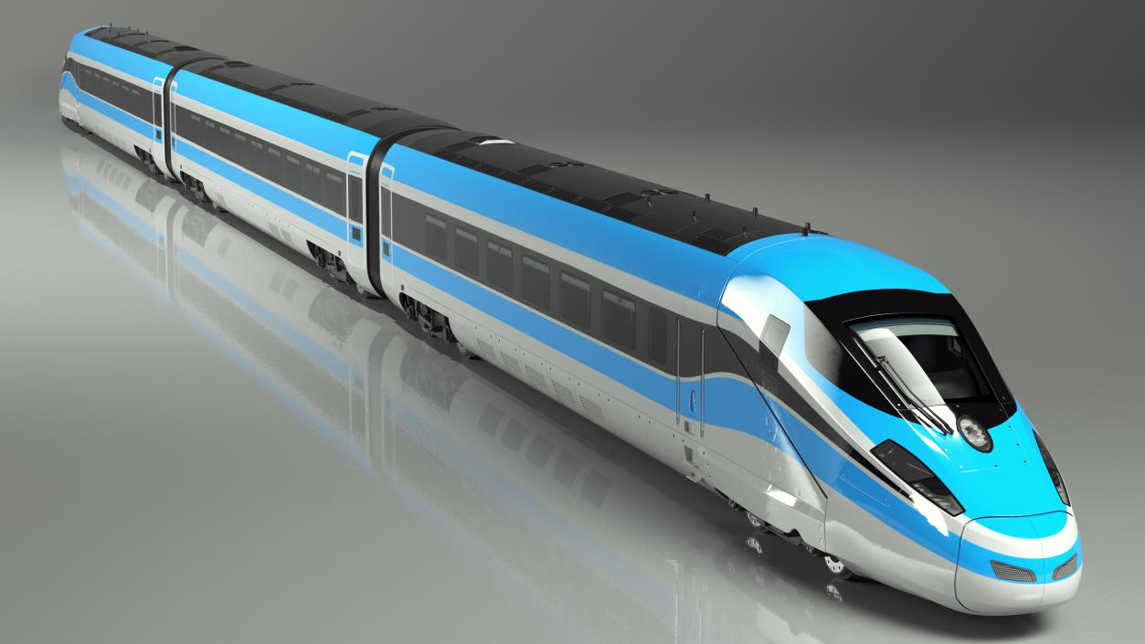 3D High Speed Train Blue