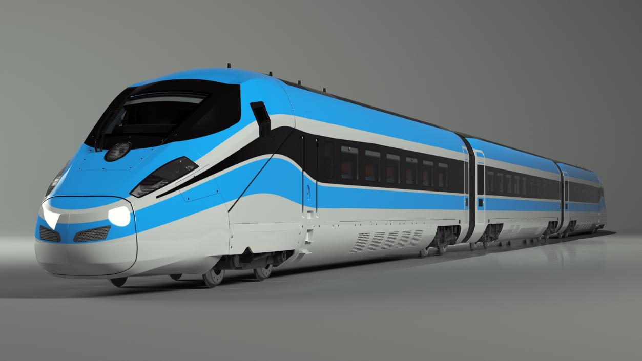 3D High Speed Train Blue