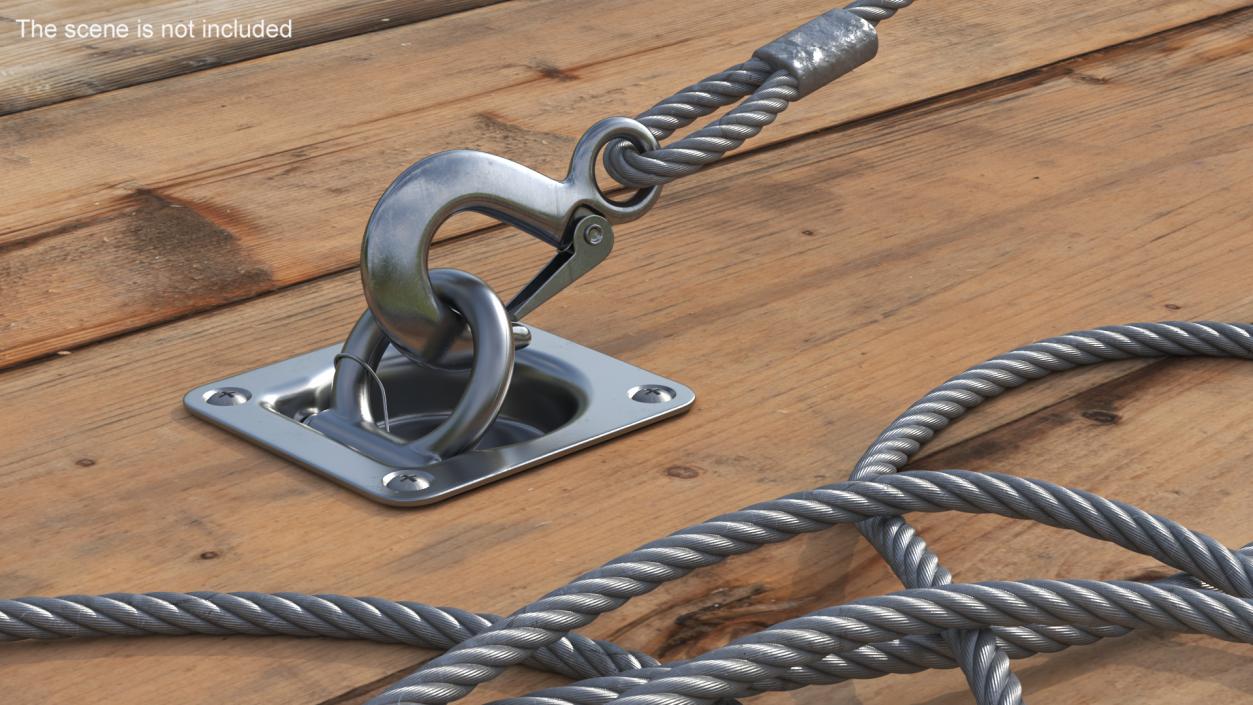 Stainless Steel D-Ring Anchor 3D model