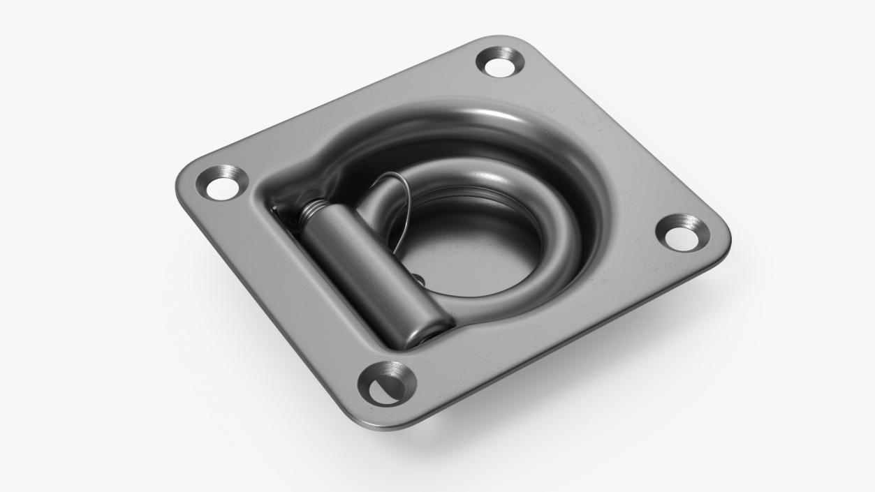 Stainless Steel D-Ring Anchor 3D model