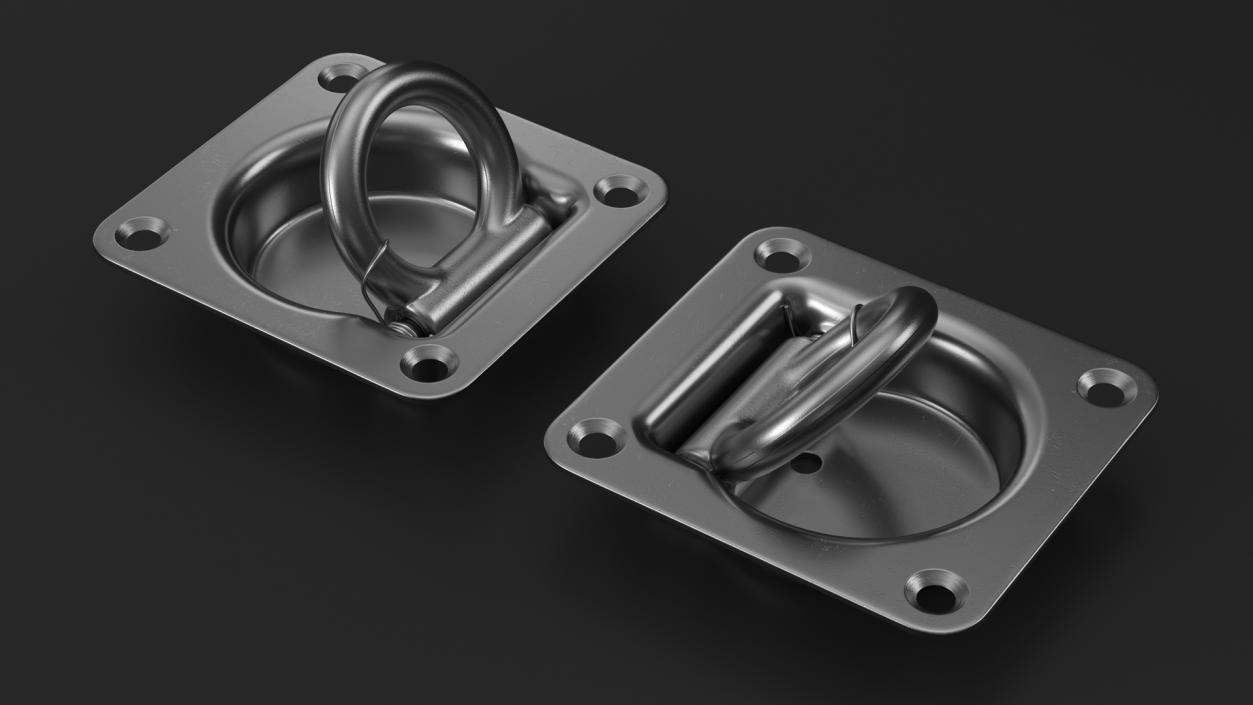 Stainless Steel D-Ring Anchor 3D model