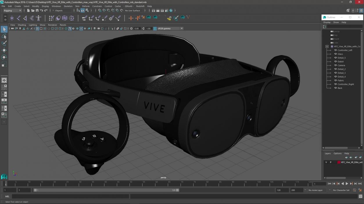 HTC Vive XR Elite with Controllers 3D model