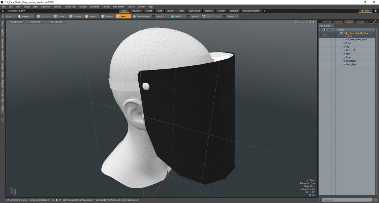 Full Face Shield Visor 3D