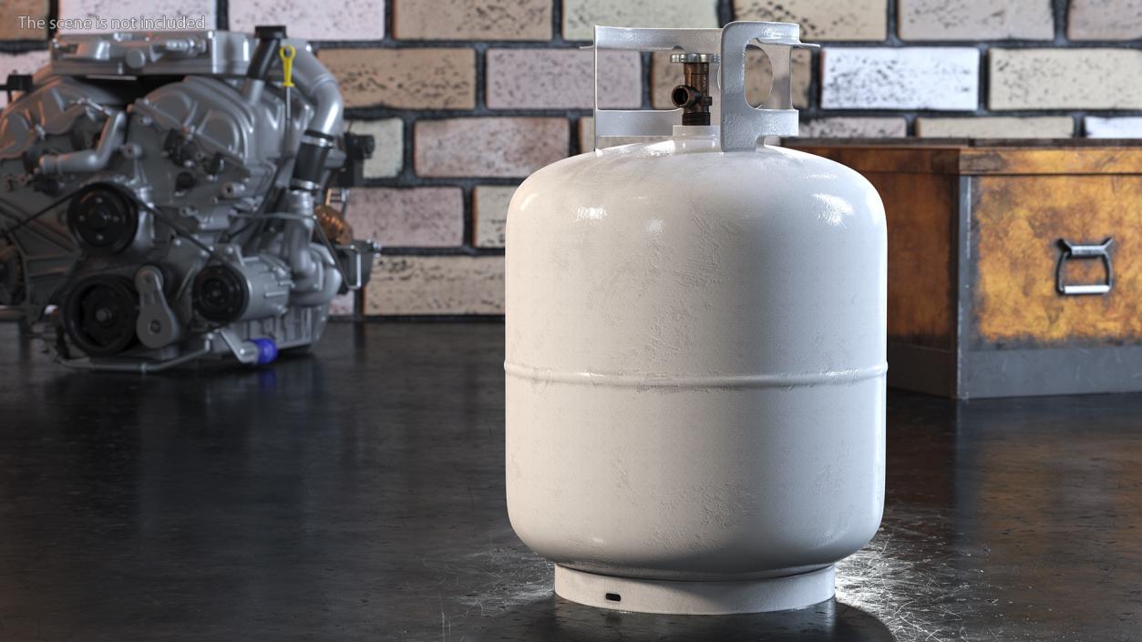 Small Gas Cylinder Dusty 3D model