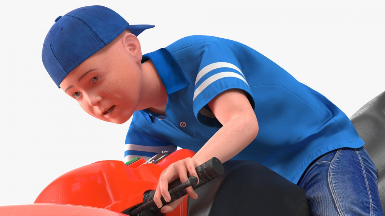 Boy on Motorcycle Racing Arcade Machine 3D model