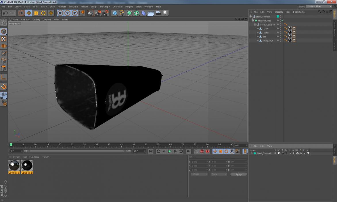3D Steel Cowbell model