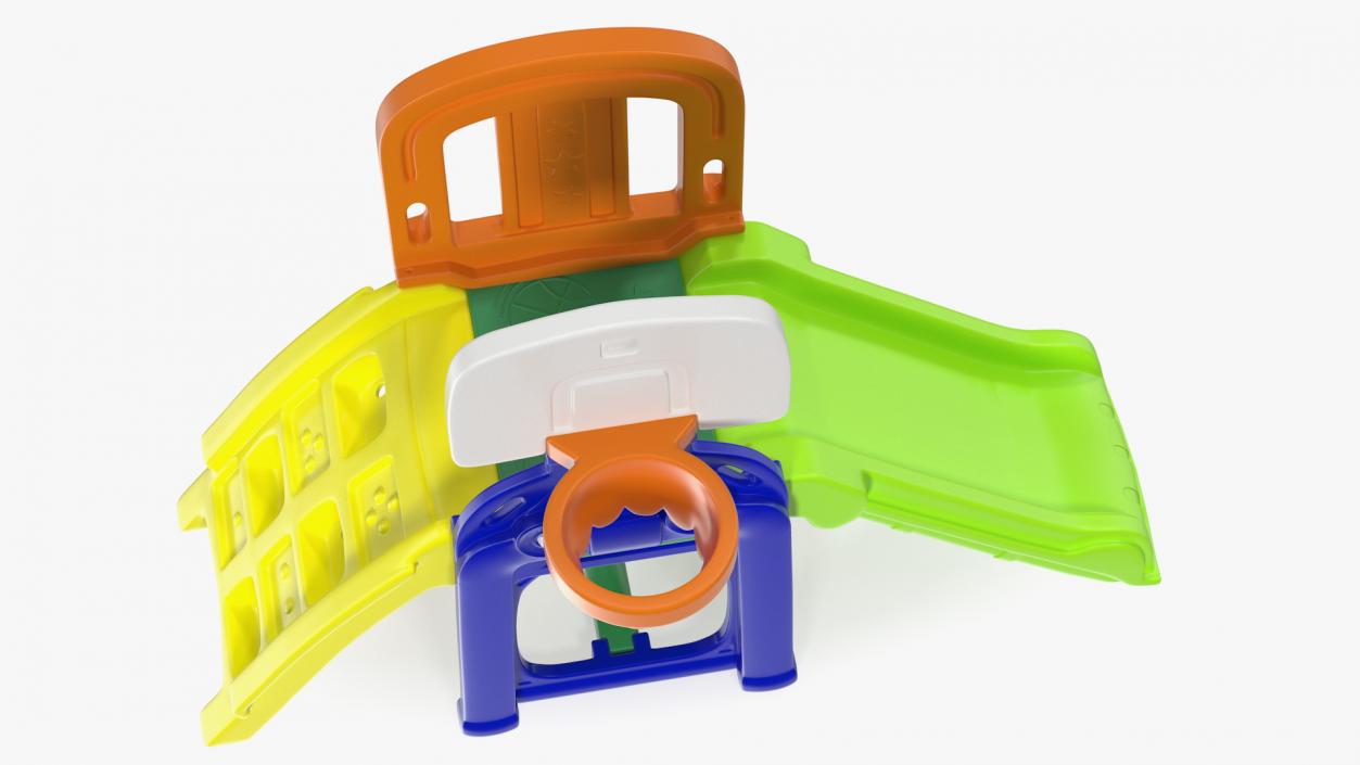 Plastic Kids Slide with Basketball Hoop 3D model