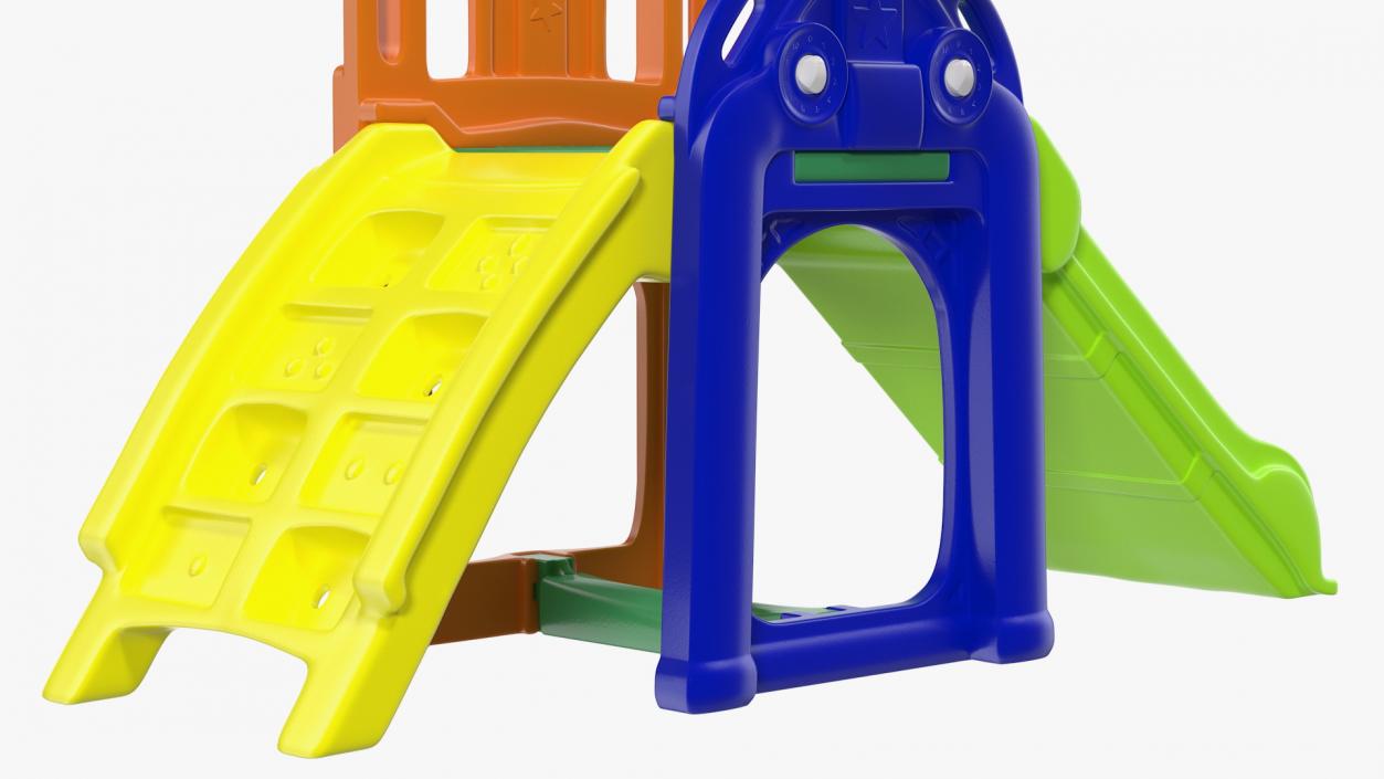 Plastic Kids Slide with Basketball Hoop 3D model