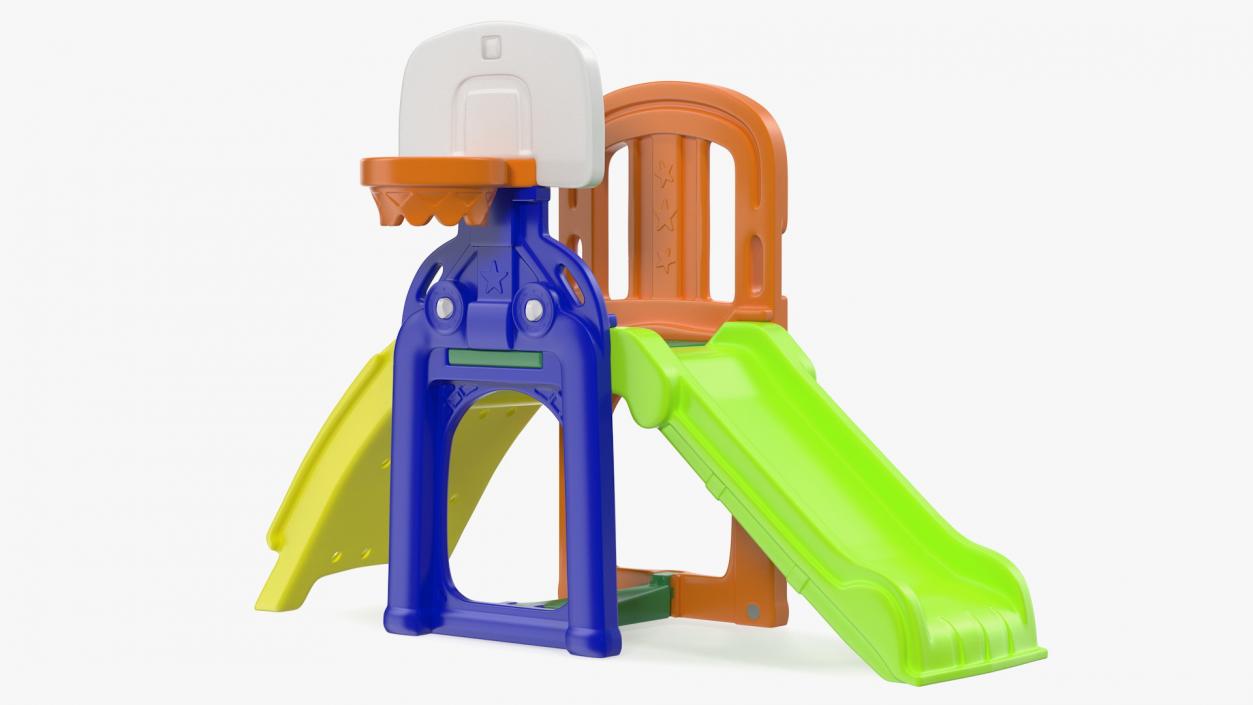 Plastic Kids Slide with Basketball Hoop 3D model