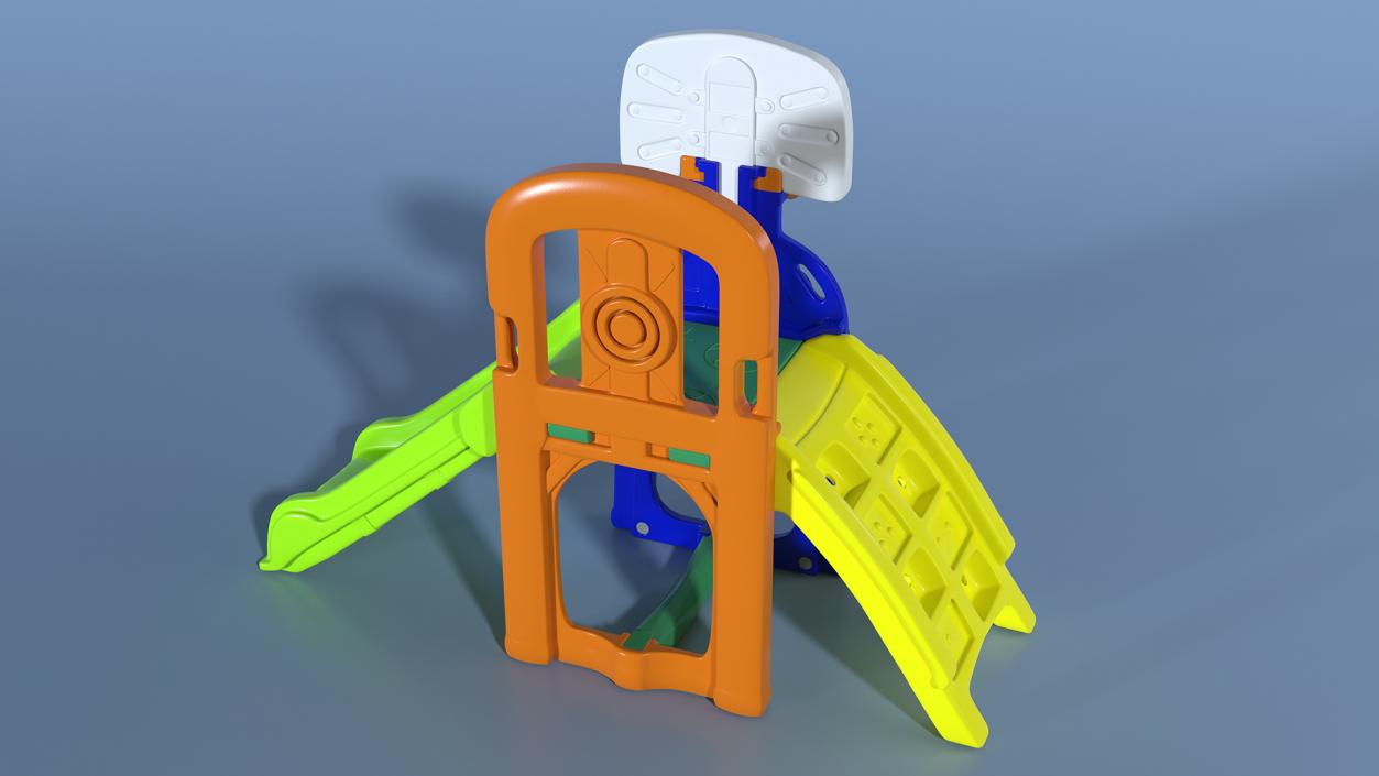 Plastic Kids Slide with Basketball Hoop 3D model