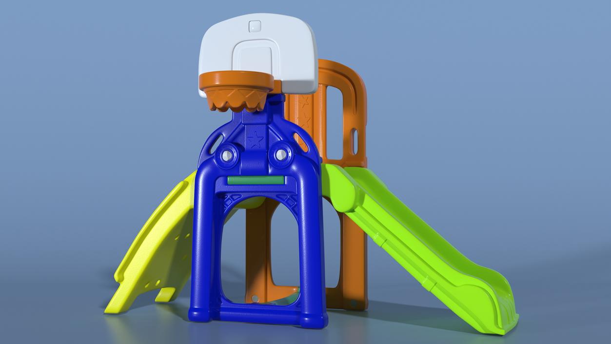 Plastic Kids Slide with Basketball Hoop 3D model