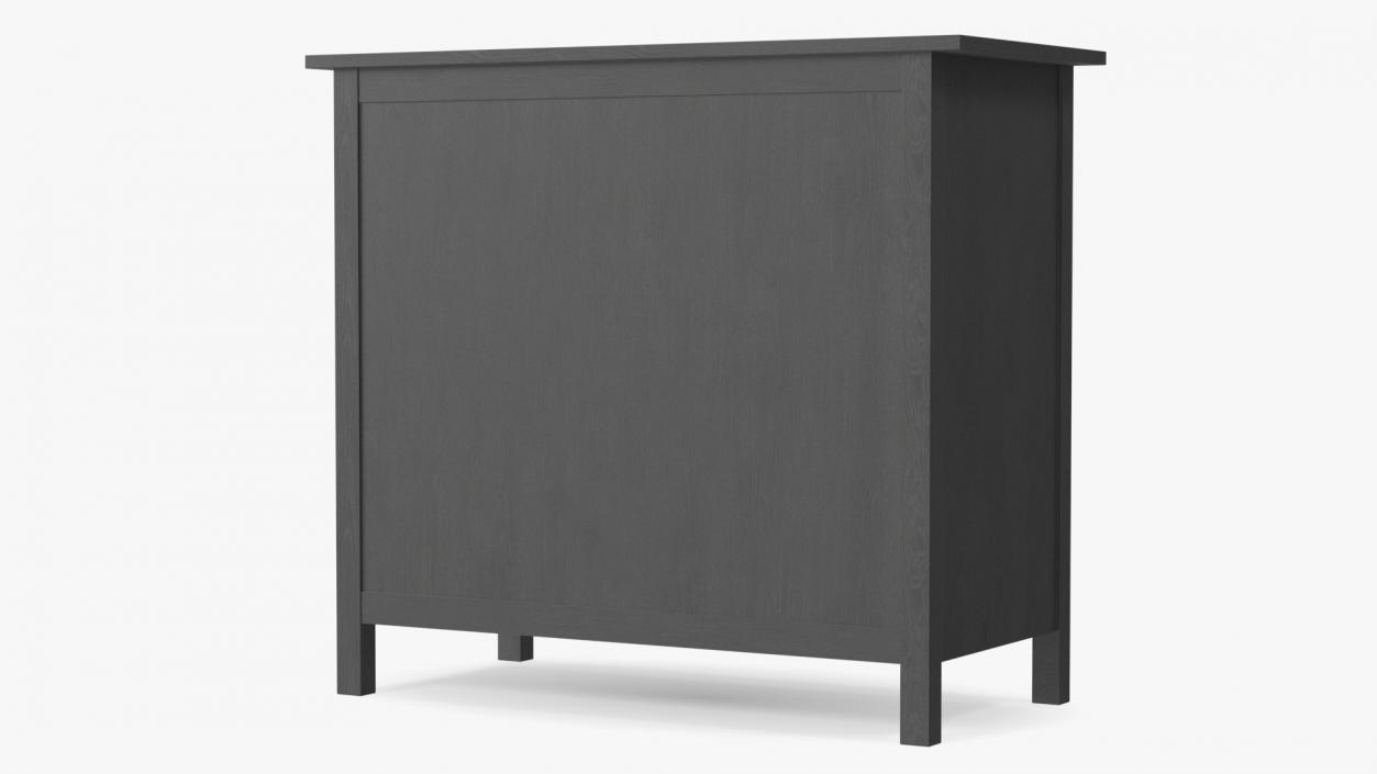 3D Ikea Hemnes 3 Drawer Chest Dark Gray