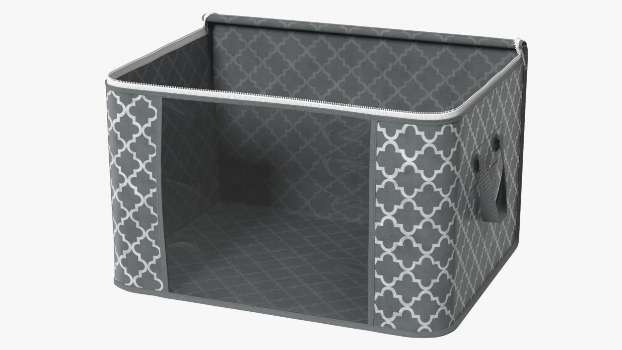 Fabric Storage Container Grey Open 3D model