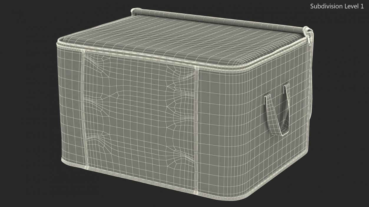 Fabric Storage Container Grey Open 3D model