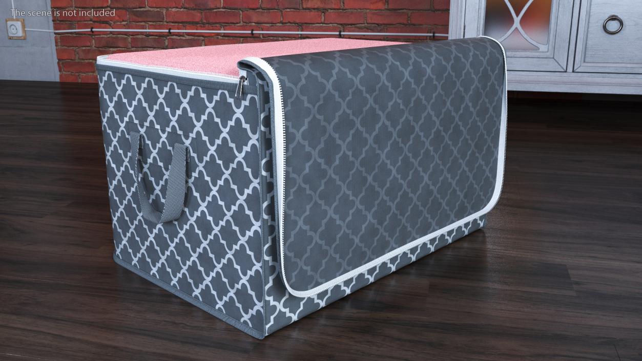 Fabric Storage Container Grey Open 3D model