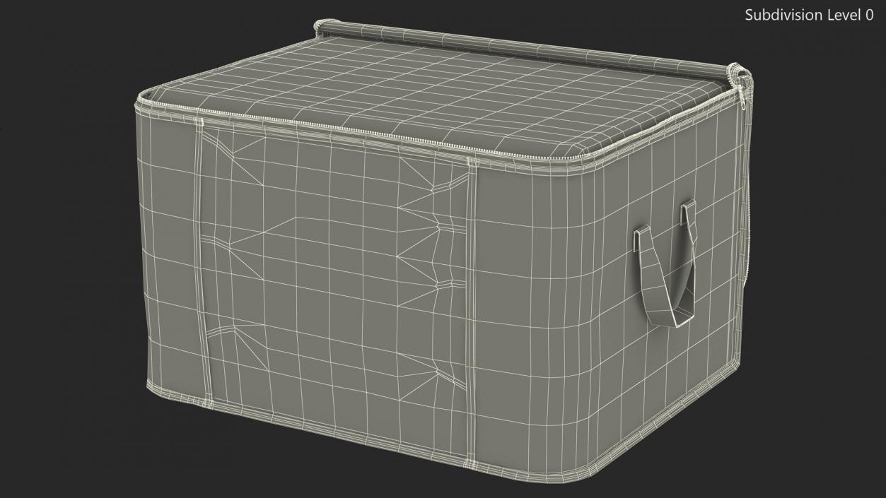 Fabric Storage Container Grey Open 3D model