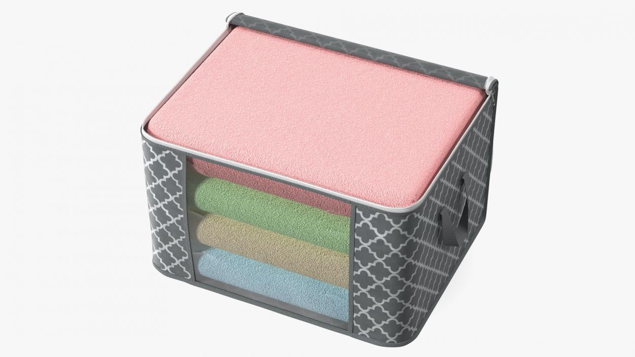 Fabric Storage Container Grey Open 3D model