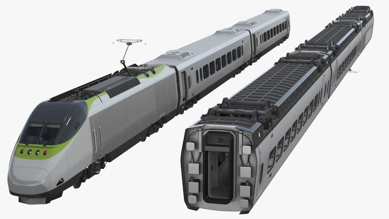 3D Express Train Generic Rigged model