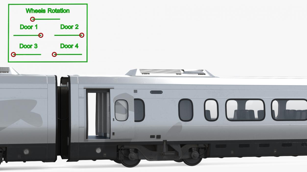 3D Express Train Generic Rigged model