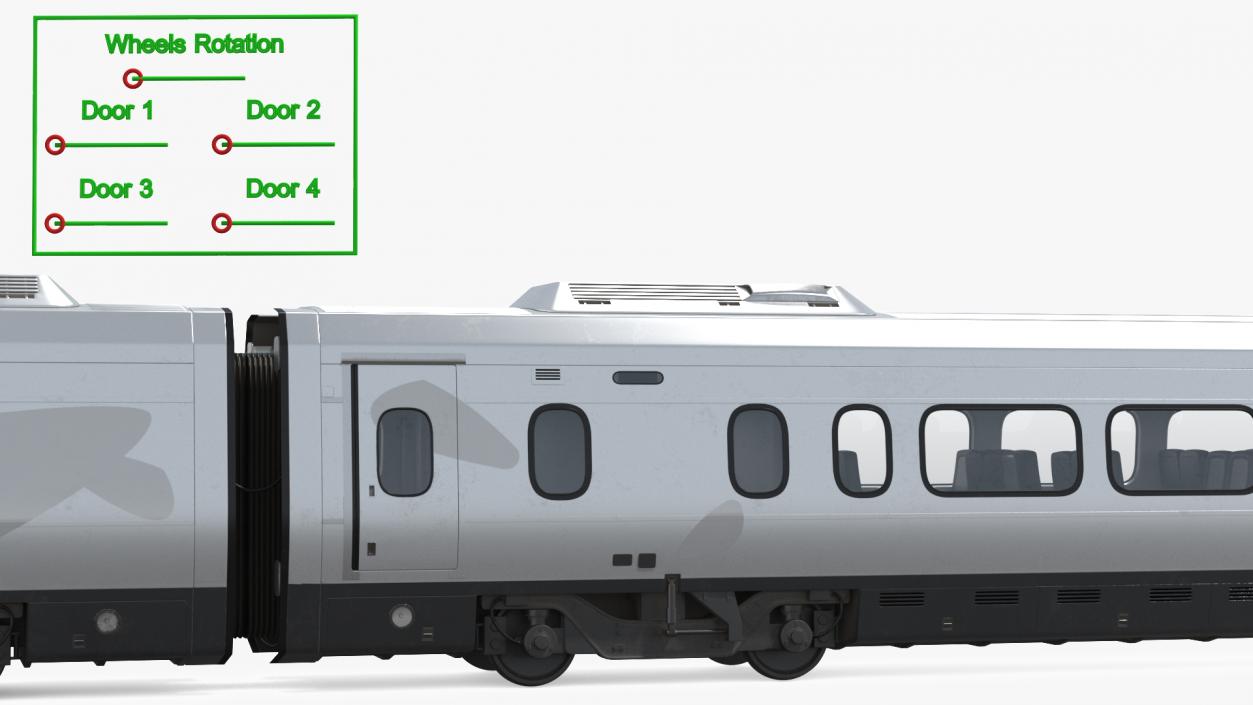 3D Express Train Generic Rigged model