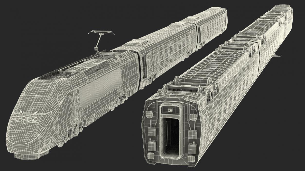 3D Express Train Generic Rigged model