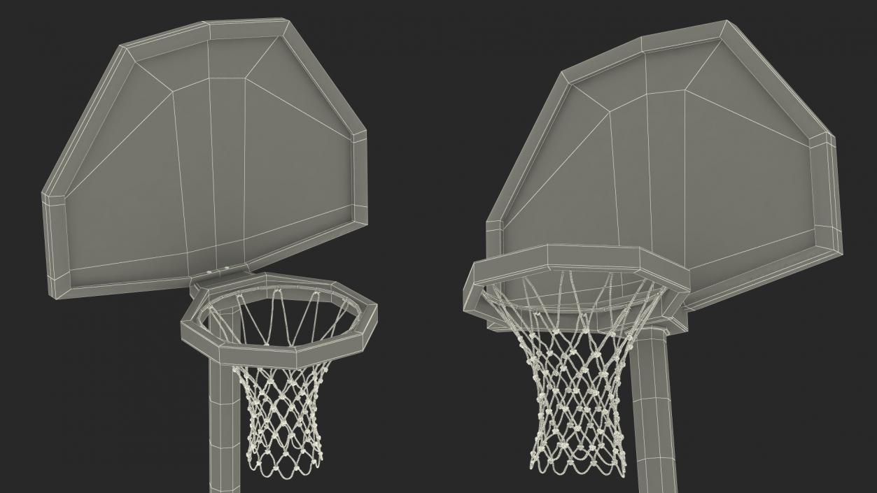 Adjustable Basketball Hoop with Stand 3D