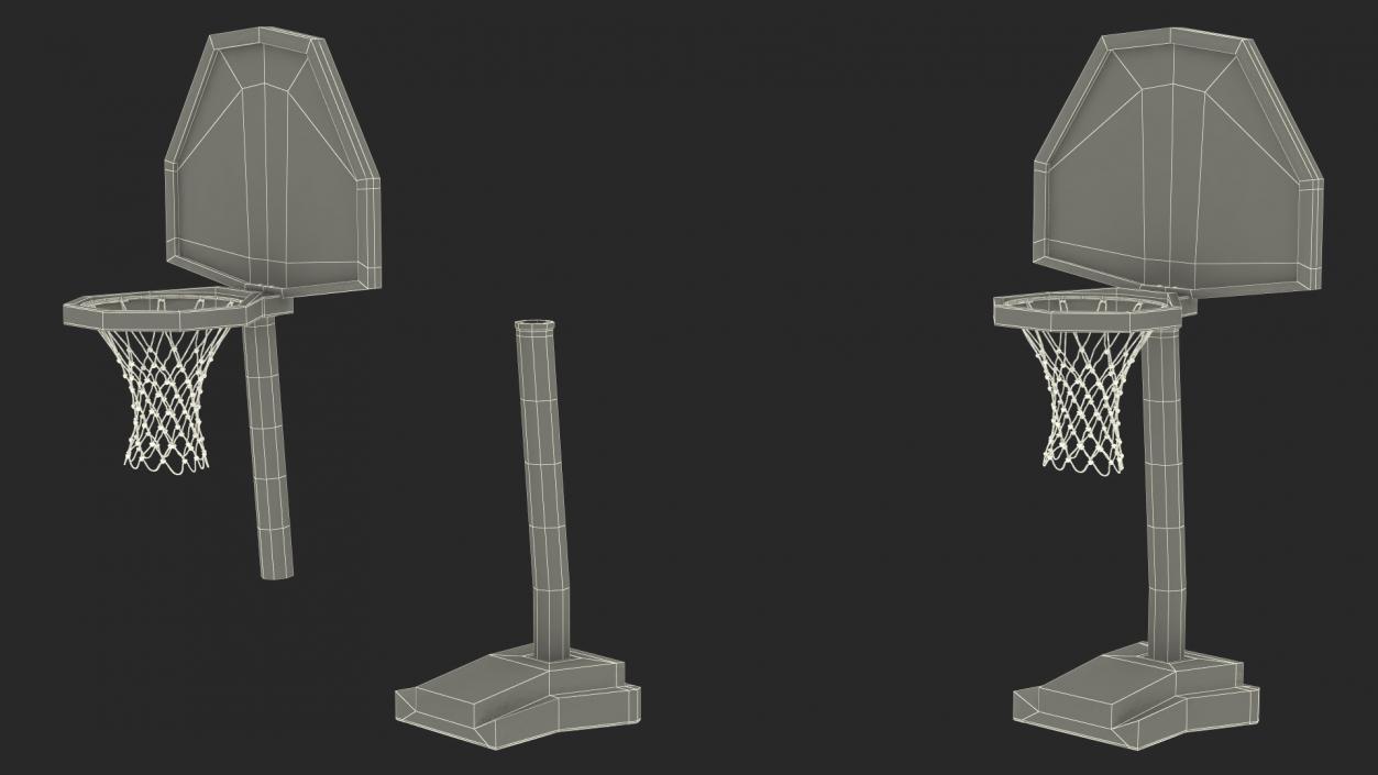 Adjustable Basketball Hoop with Stand 3D