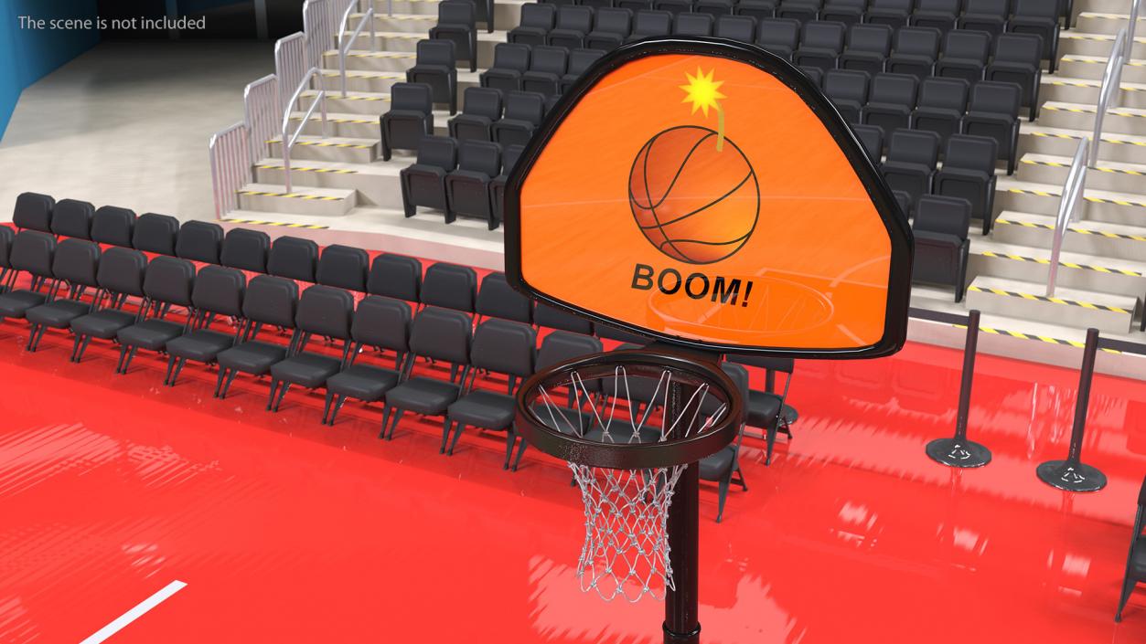 Adjustable Basketball Hoop with Stand 3D