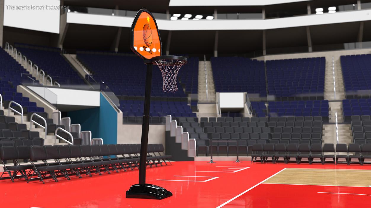 Adjustable Basketball Hoop with Stand 3D