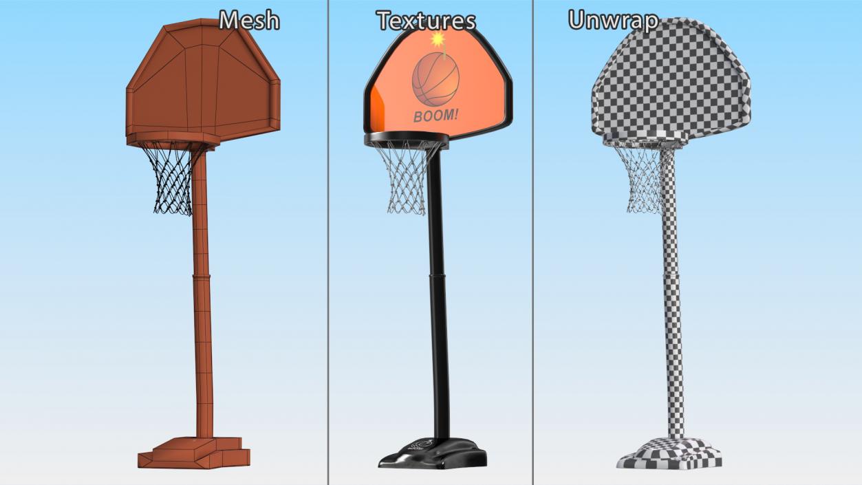 Adjustable Basketball Hoop with Stand 3D