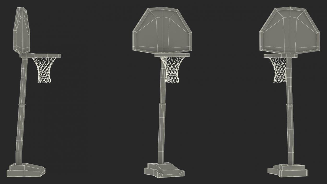 Adjustable Basketball Hoop with Stand 3D