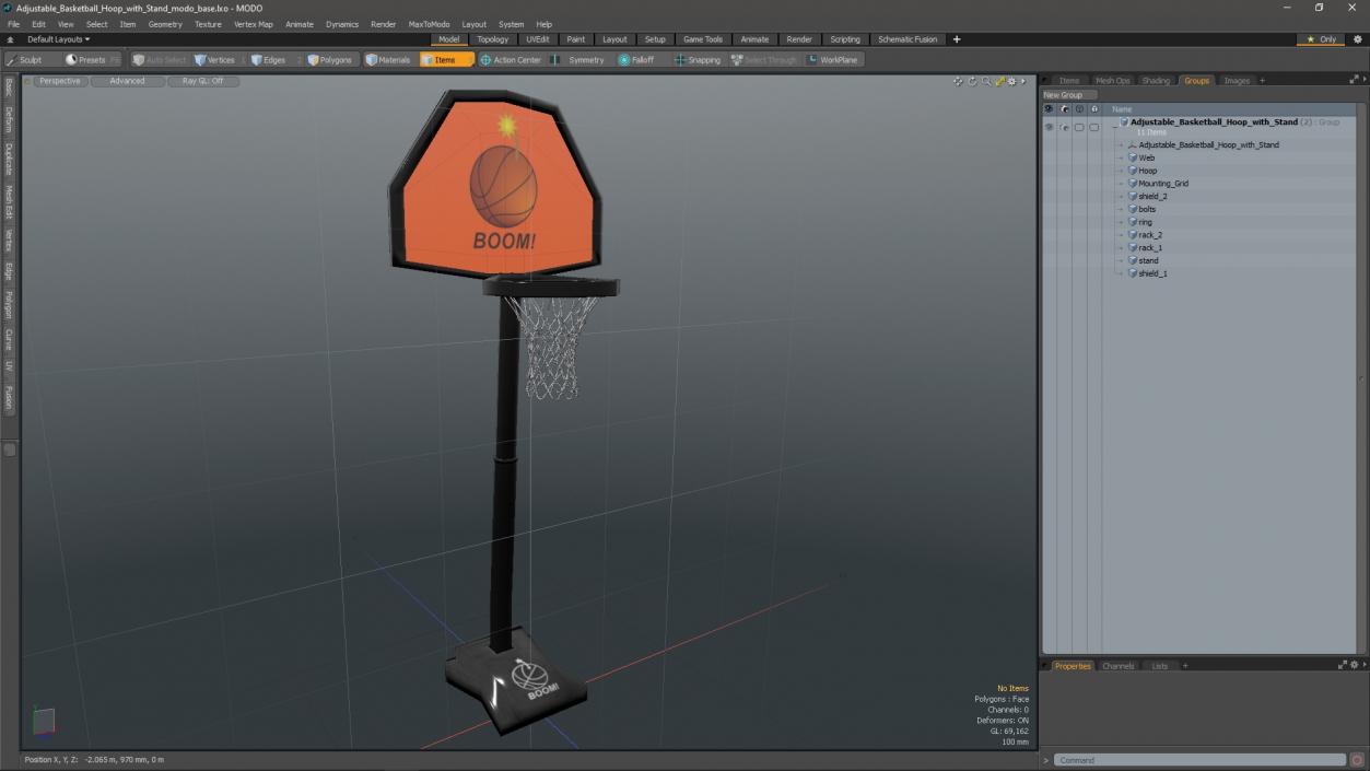 Adjustable Basketball Hoop with Stand 3D