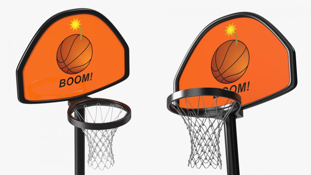 Adjustable Basketball Hoop with Stand 3D