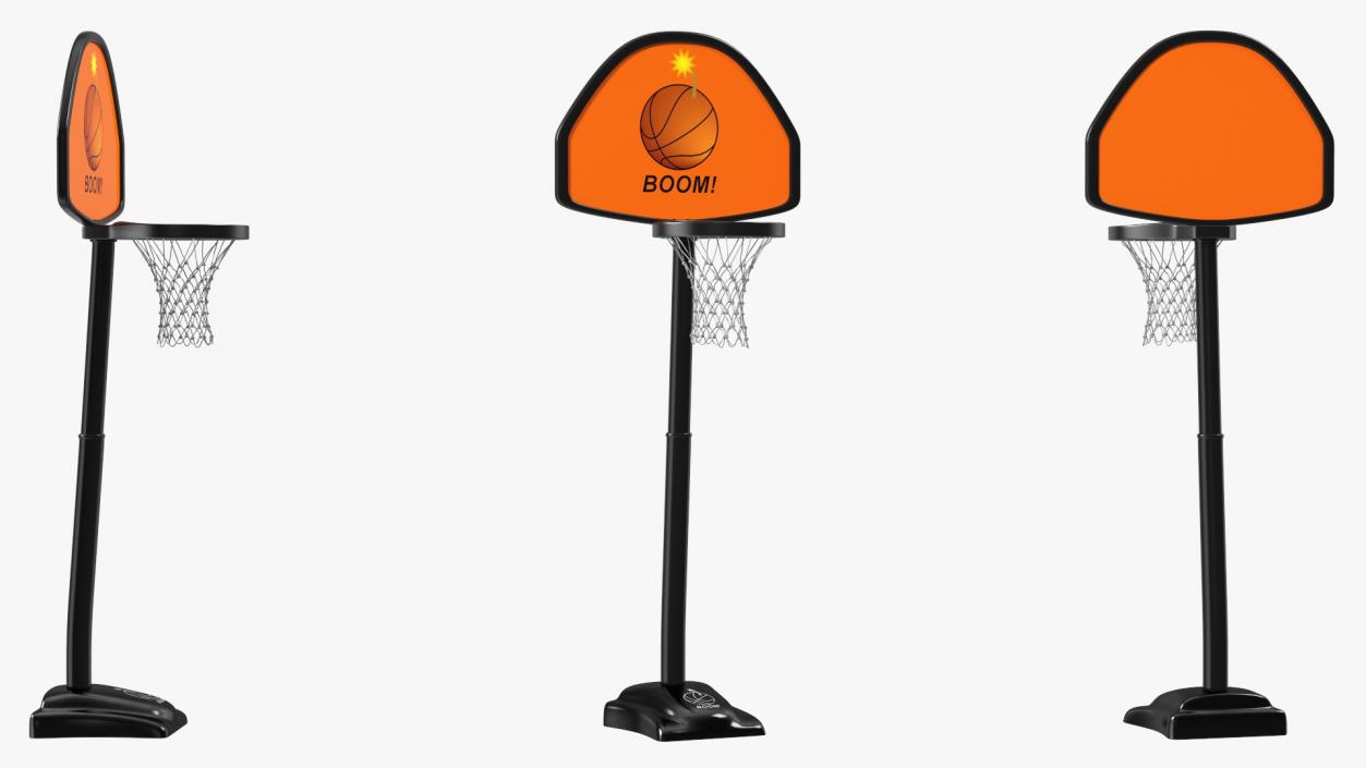 Adjustable Basketball Hoop with Stand 3D