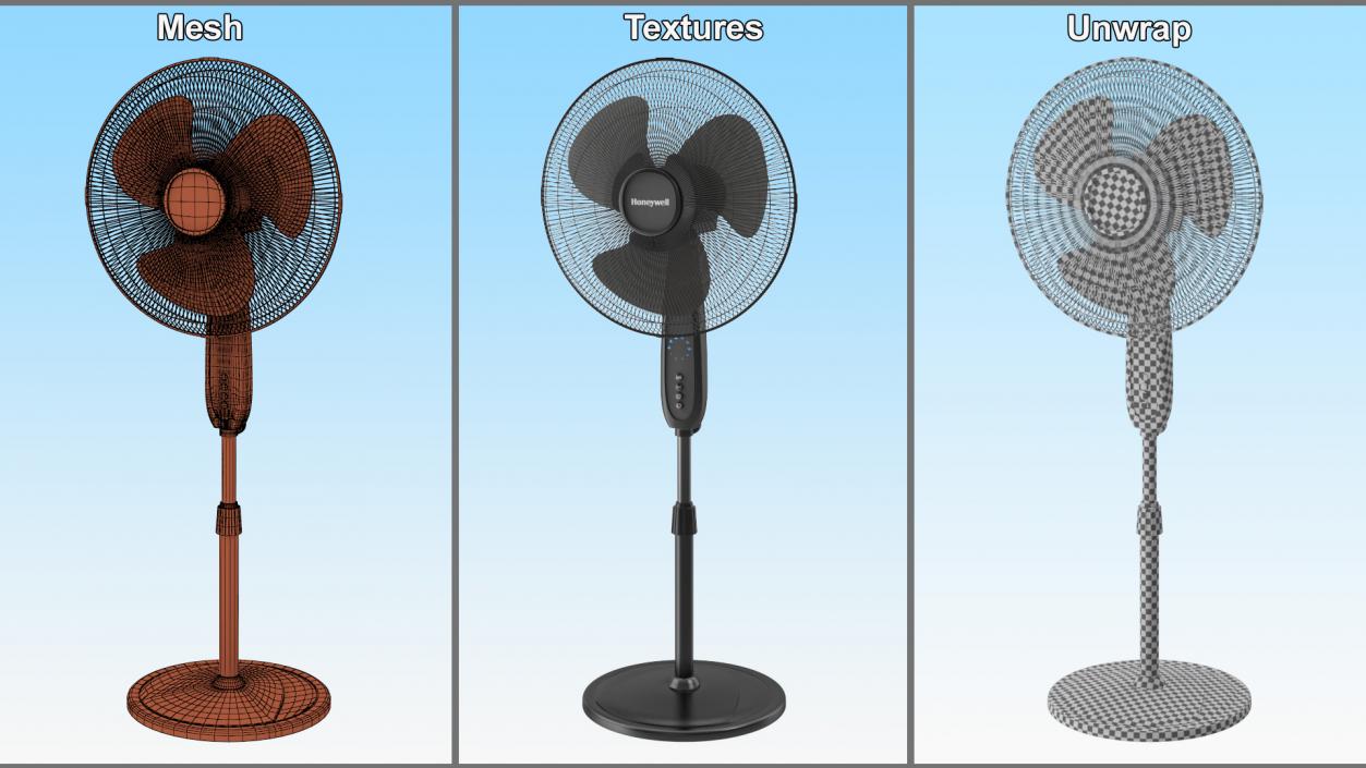 3D model Floor Fan Honeywell Black