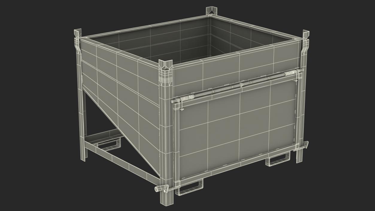 Bulk Material Silo Container with Front Flap 3D model