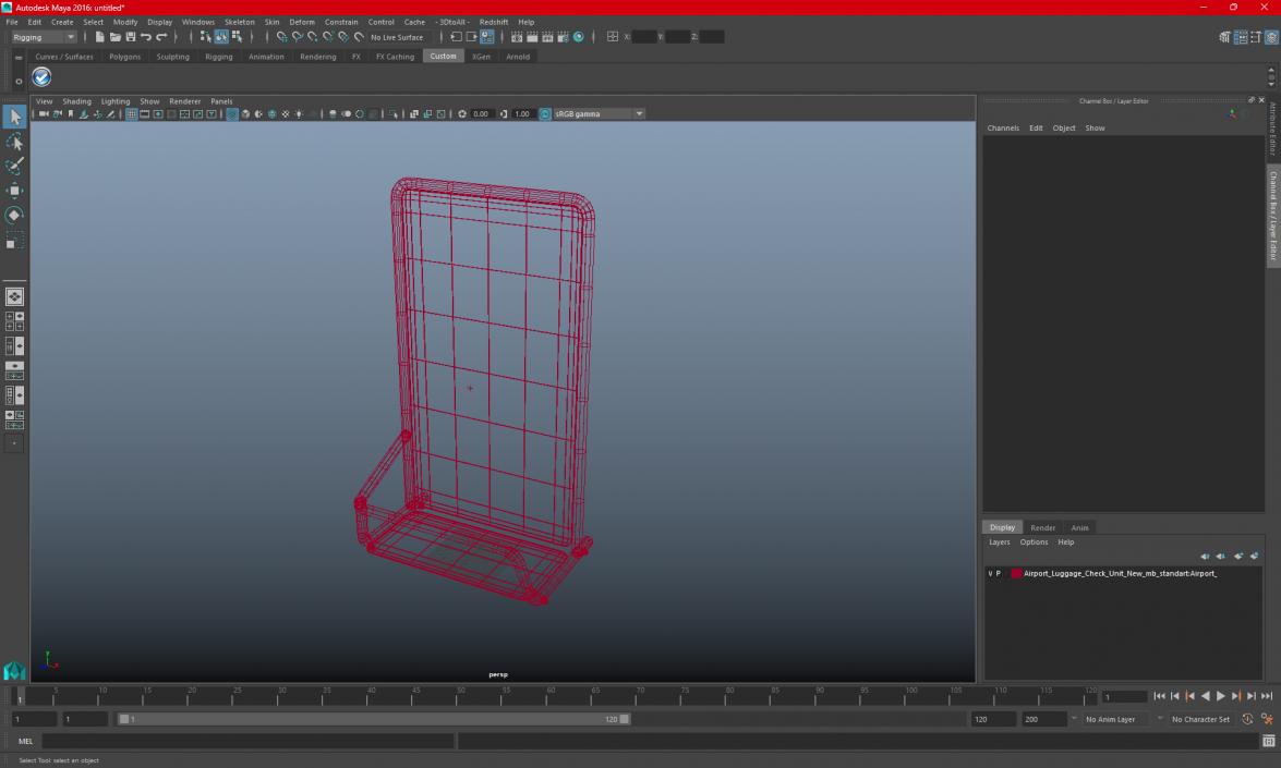 3D model Luggage Check Airport Unit Old