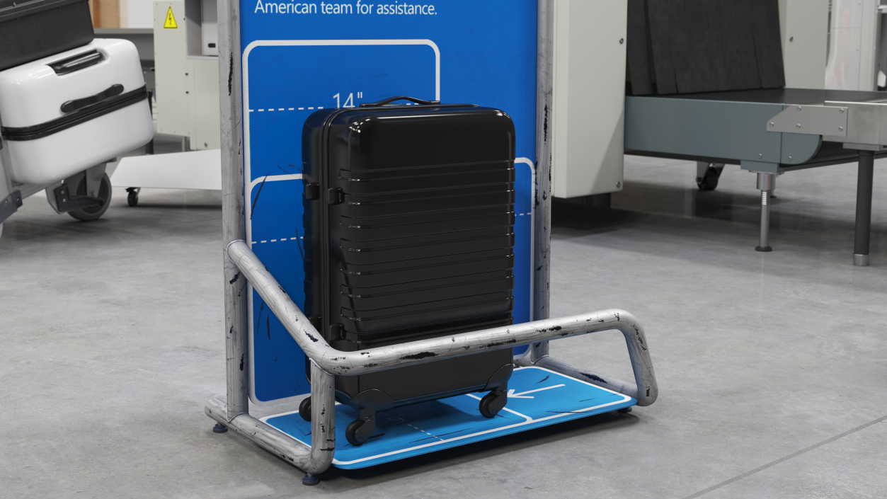 3D model Luggage Check Airport Unit Old