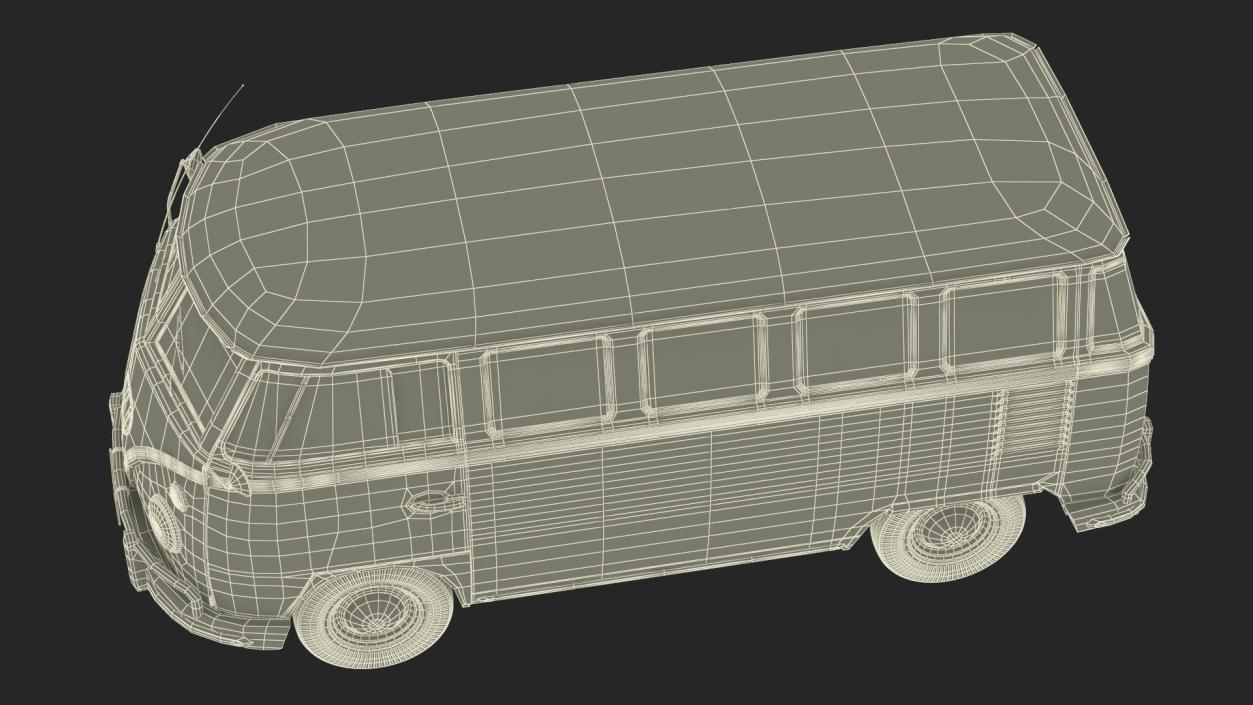 3D Hippie Volkswagen Bus Rigged model