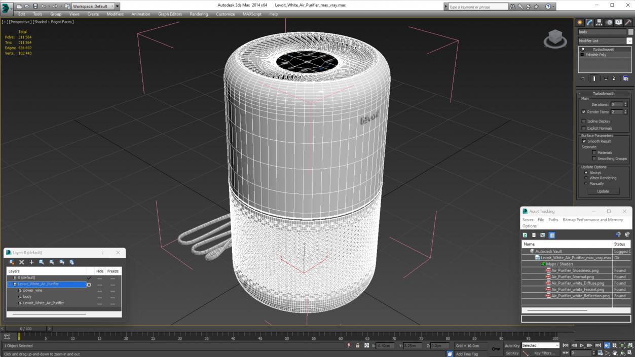 3D model Levoit White Air Purifier