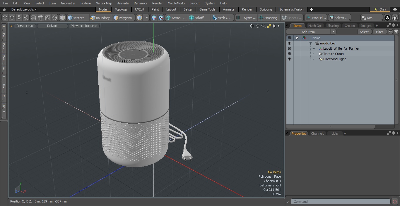 3D model Levoit White Air Purifier