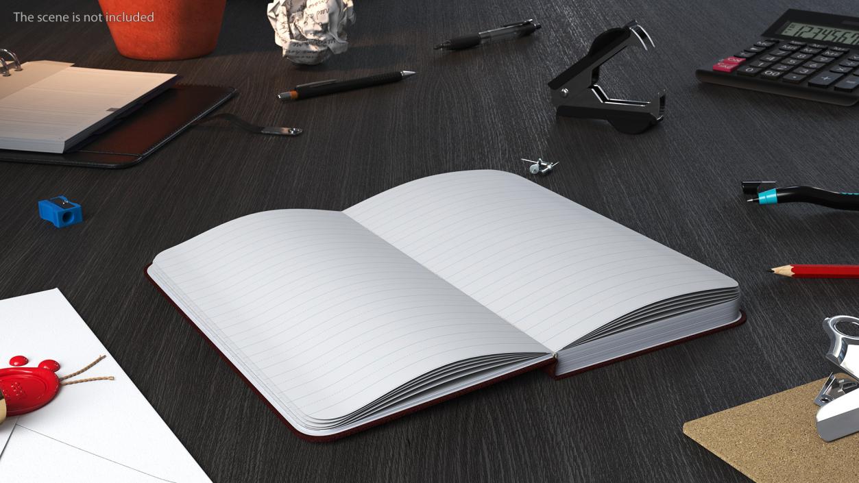 3D Opened Lined Notebook