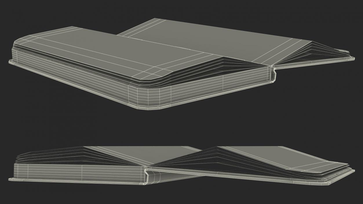 3D Opened Lined Notebook