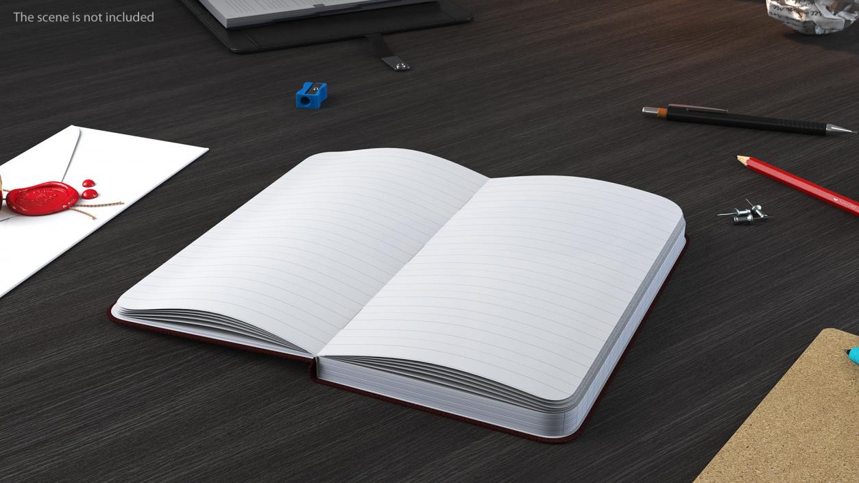 3D Opened Lined Notebook