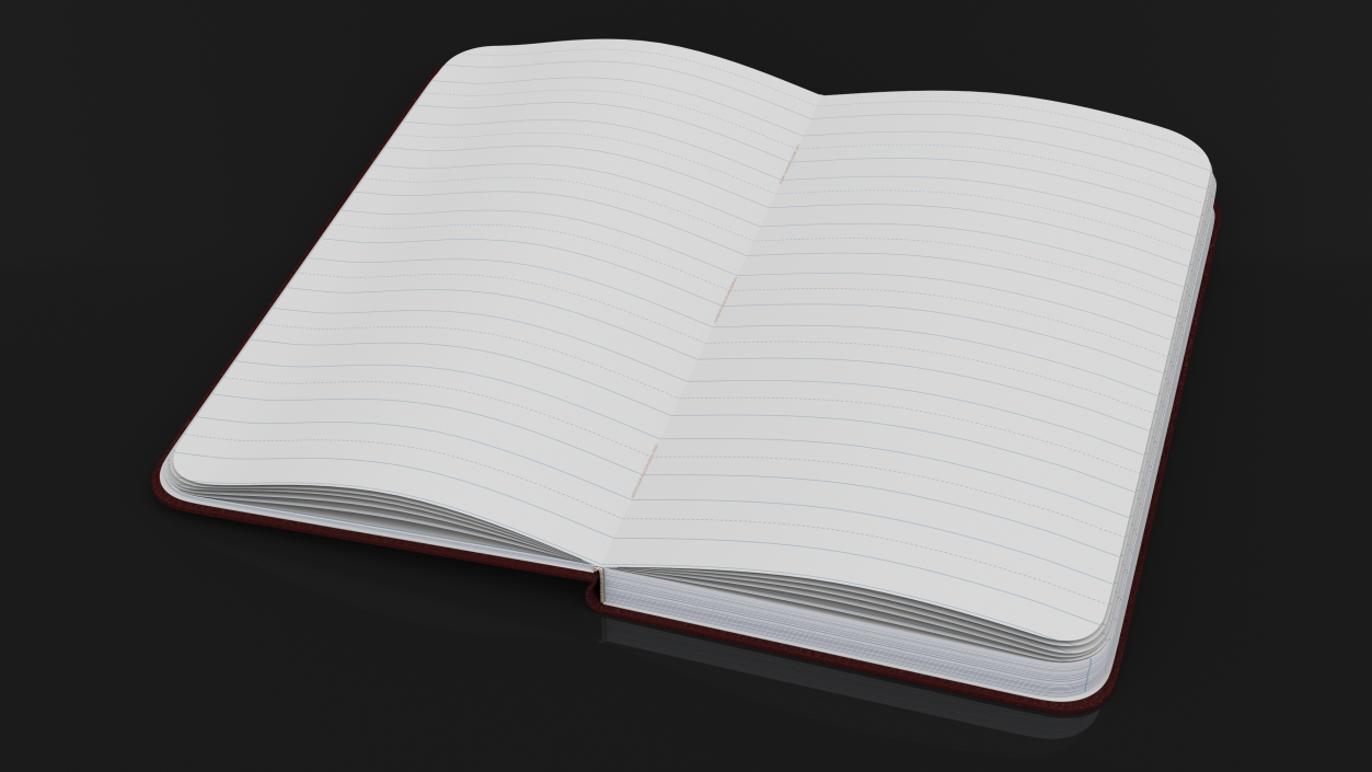 3D Opened Lined Notebook