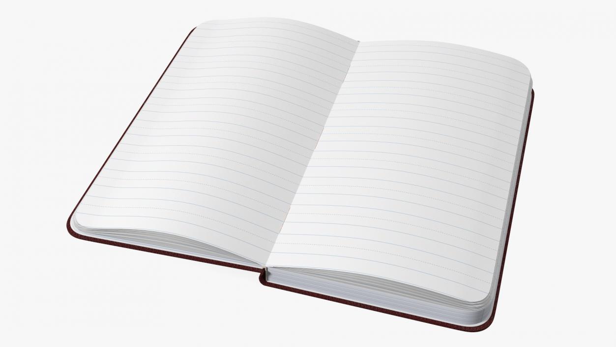 3D Opened Lined Notebook